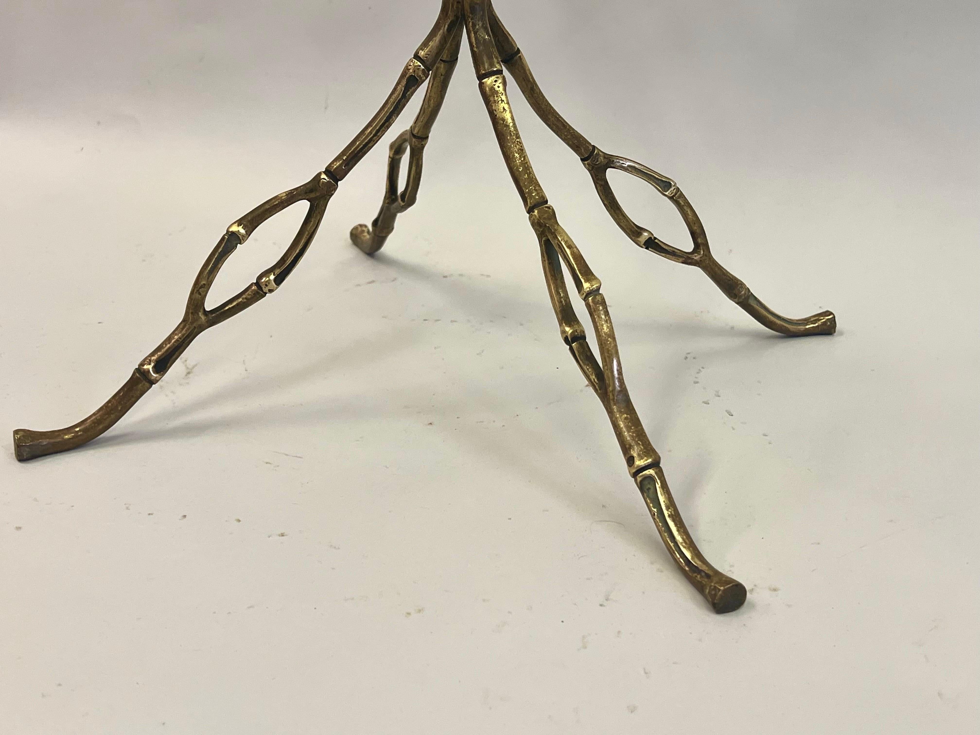 French Modern Craftsman Gilt Bronze Side or Coffee Table in style of Giacometti  For Sale 5