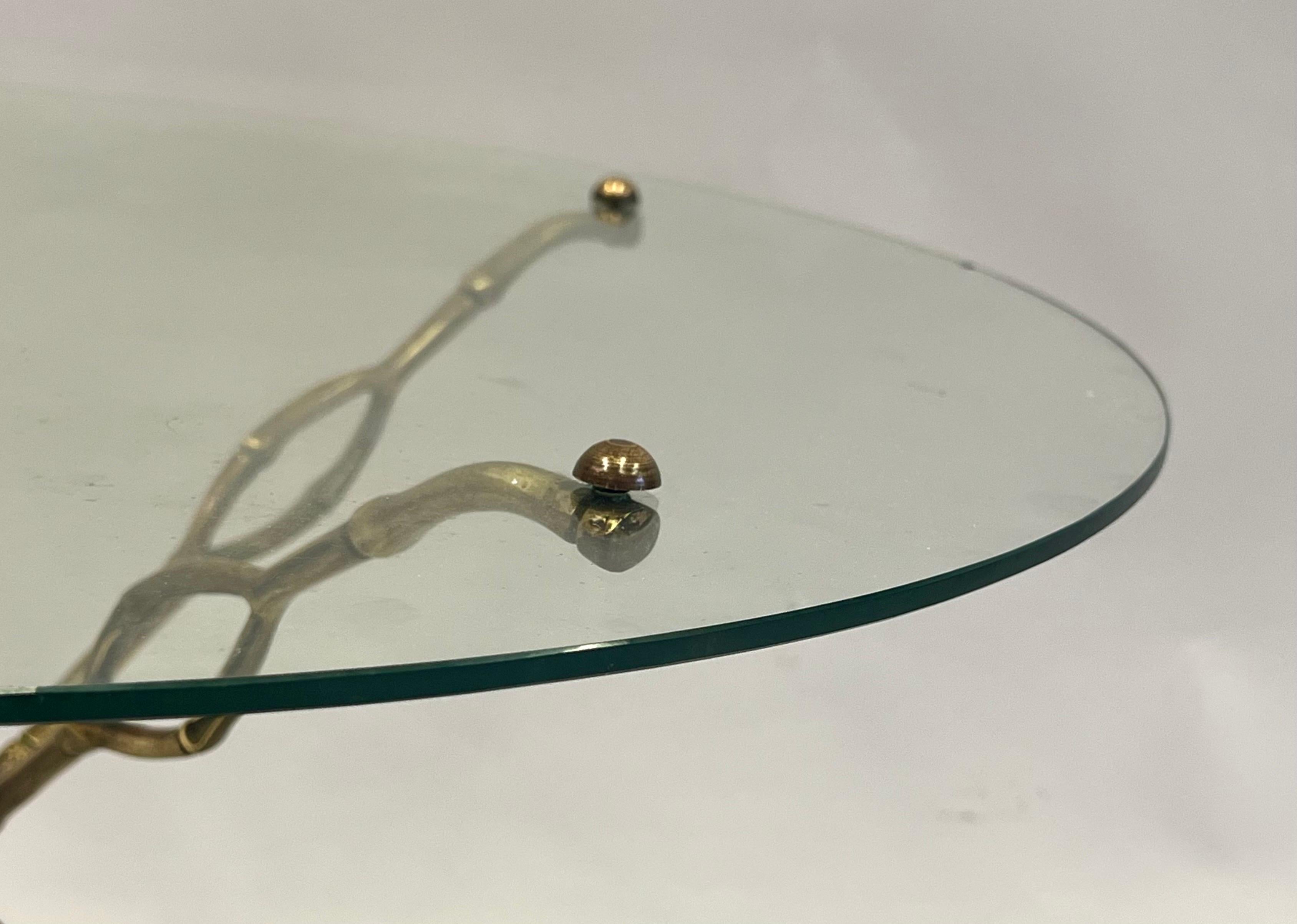 Table d'appoint ou table basse moderne française en bronze doré dans le style de Giacometti en vente 6