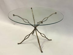 French Modern Craftsman Gilt Bronze Side or Coffee Table in style of Giacometti