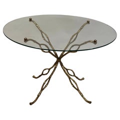 French Modern Craftsman Gilt Bronze Side or Coffee Table in style of Giacometti 
