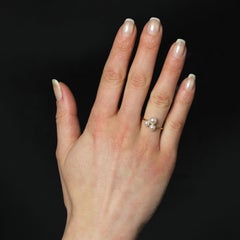 French Modern Cultured Pearls 18 Karat Yellow Gold Trio Ring