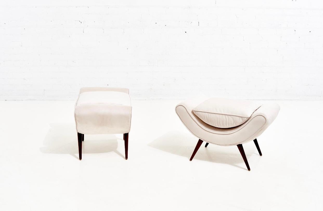 French Modern Curved Splay Leg Stools, 1970 1