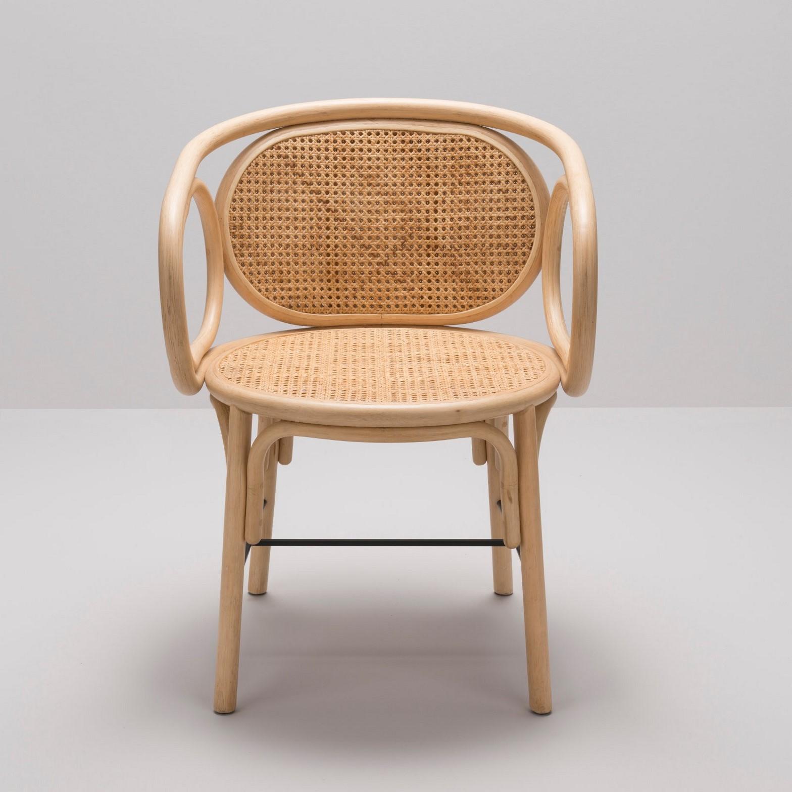 curved rattan chair