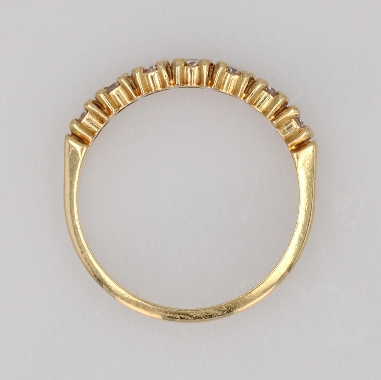 French Modern Diamond 18 Karat Yellow Gold Wedding Ring For Sale 6