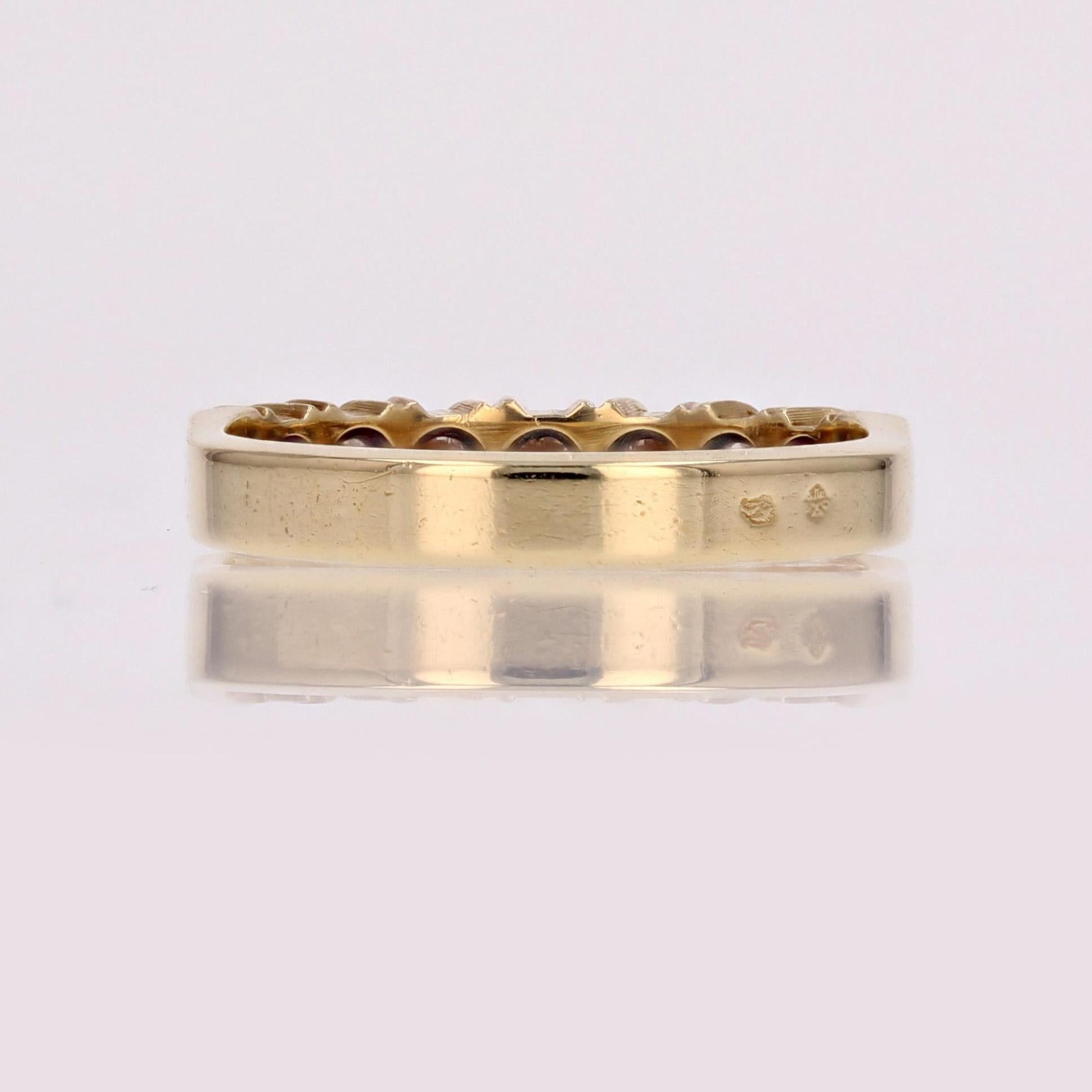 French Modern Diamond 18 Karat Yellow Gold Wedding Ring For Sale 7