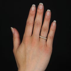 French Modern Diamond 18 Karat Yellow Gold Wedding Ring