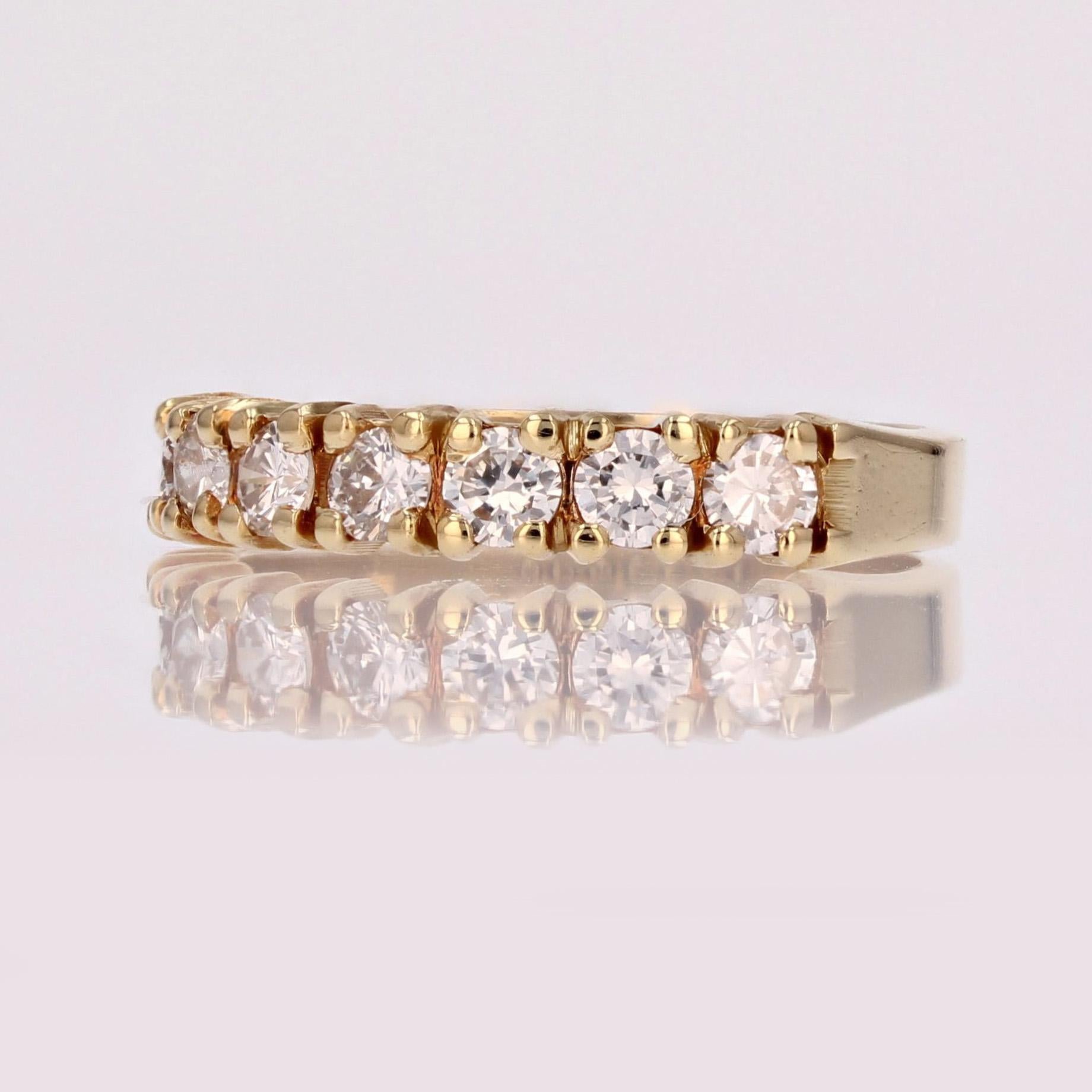 French Modern Diamond 18 Karat Yellow Gold Wedding Ring For Sale 2