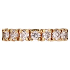 French Modern Diamond 18 Karat Yellow Gold Wedding Ring
