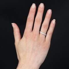 French Modern Diamonds 18 Karat White Gold Band Wedding Ring