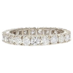French Modern Diamonds 18 Karat White Gold Band Wedding Ring