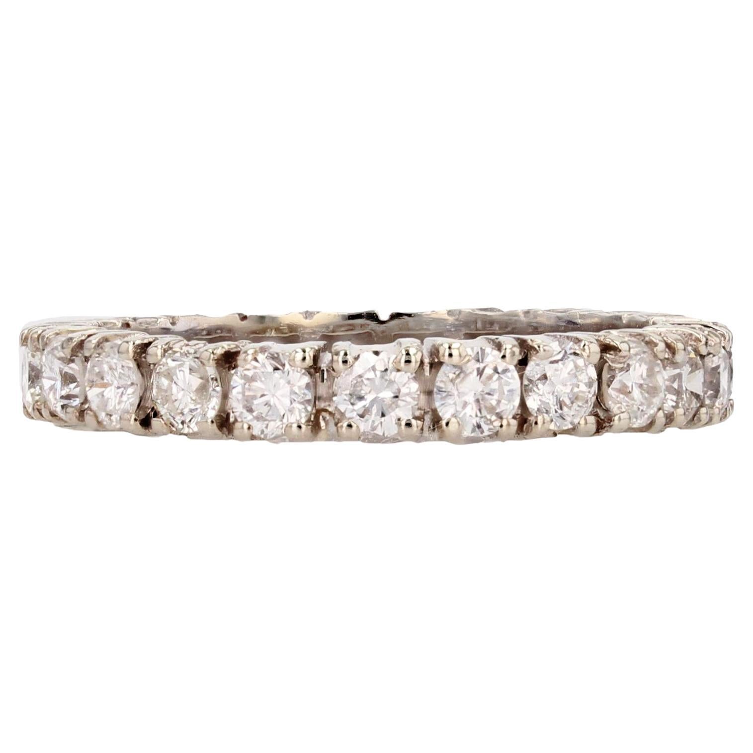 Alianza Moderna Francesa Diamantes 18 Kilates Oro Blanco