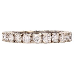 French Modern Diamonds 18 Karat White Gold Band Wedding Ring