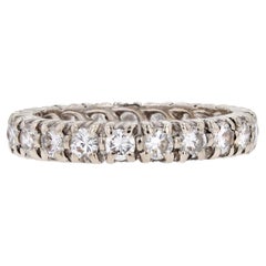 French Modern Diamonds 18 Karat White Gold Band Wedding Ring