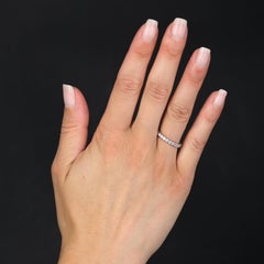 French Modern Diamonds 18 Karat White Gold Wedding Ring