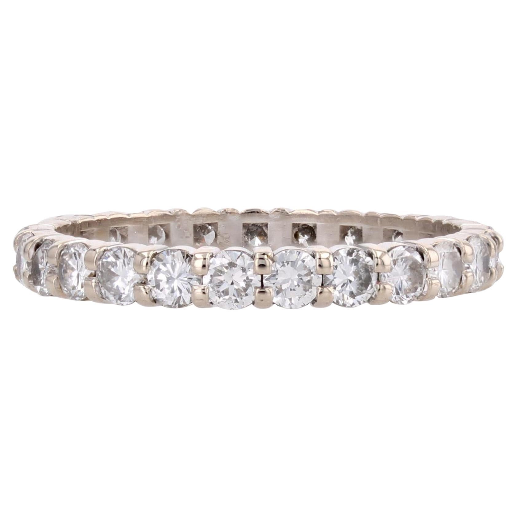 Bague de mariage moderne française en or blanc 18 carats avec diamants
