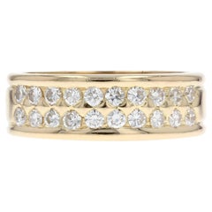 Franzsischer moderner Diamanten-Hochzeitsring aus 18 Karat Gelbgold