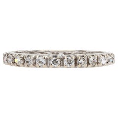 French Modern Diamonds with Claws 18 Karat White Gold Wedding Ring