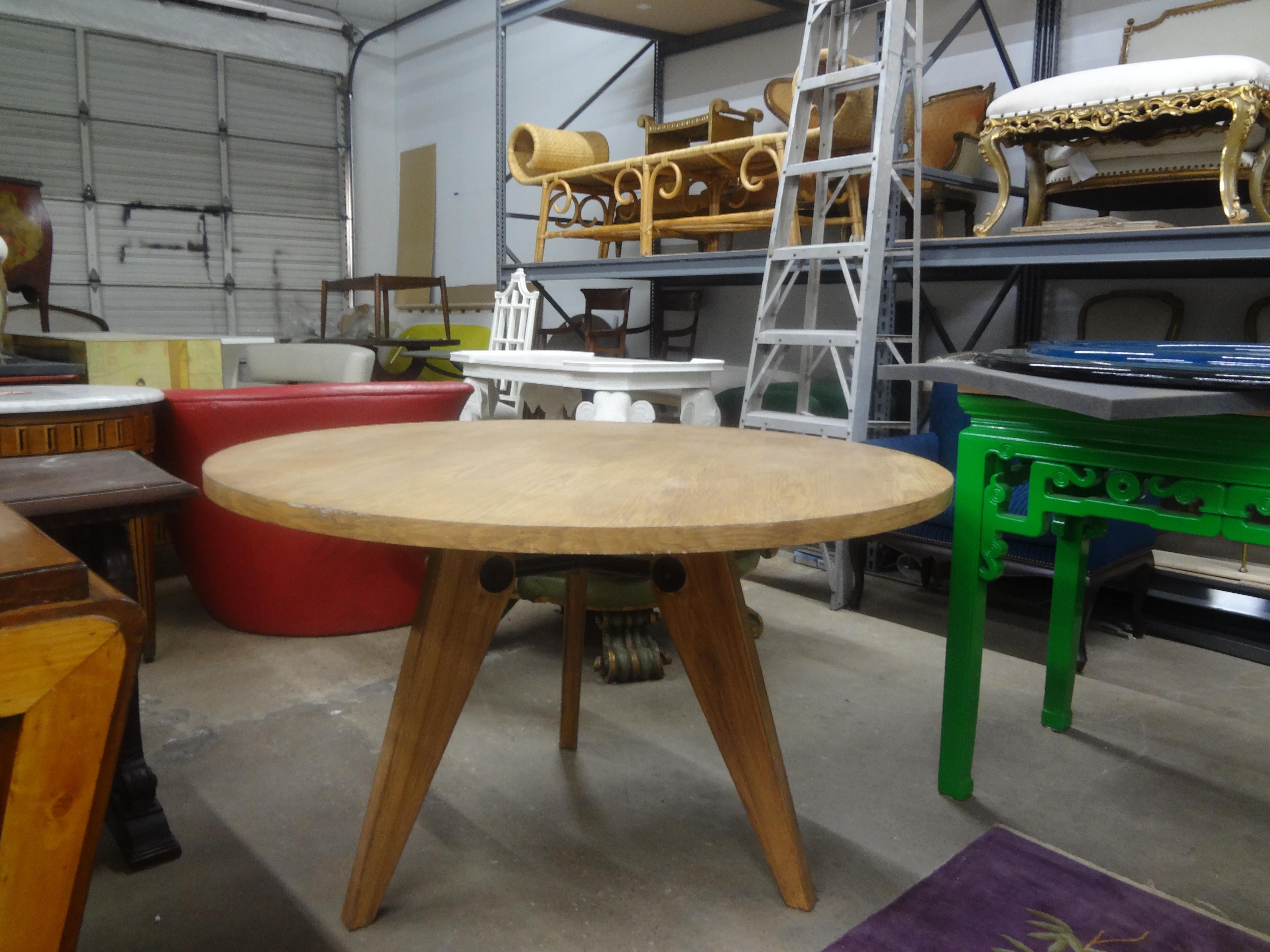 French Modern Pierre Chapo Inspired Center Table In Good Condition For Sale In Houston, TX