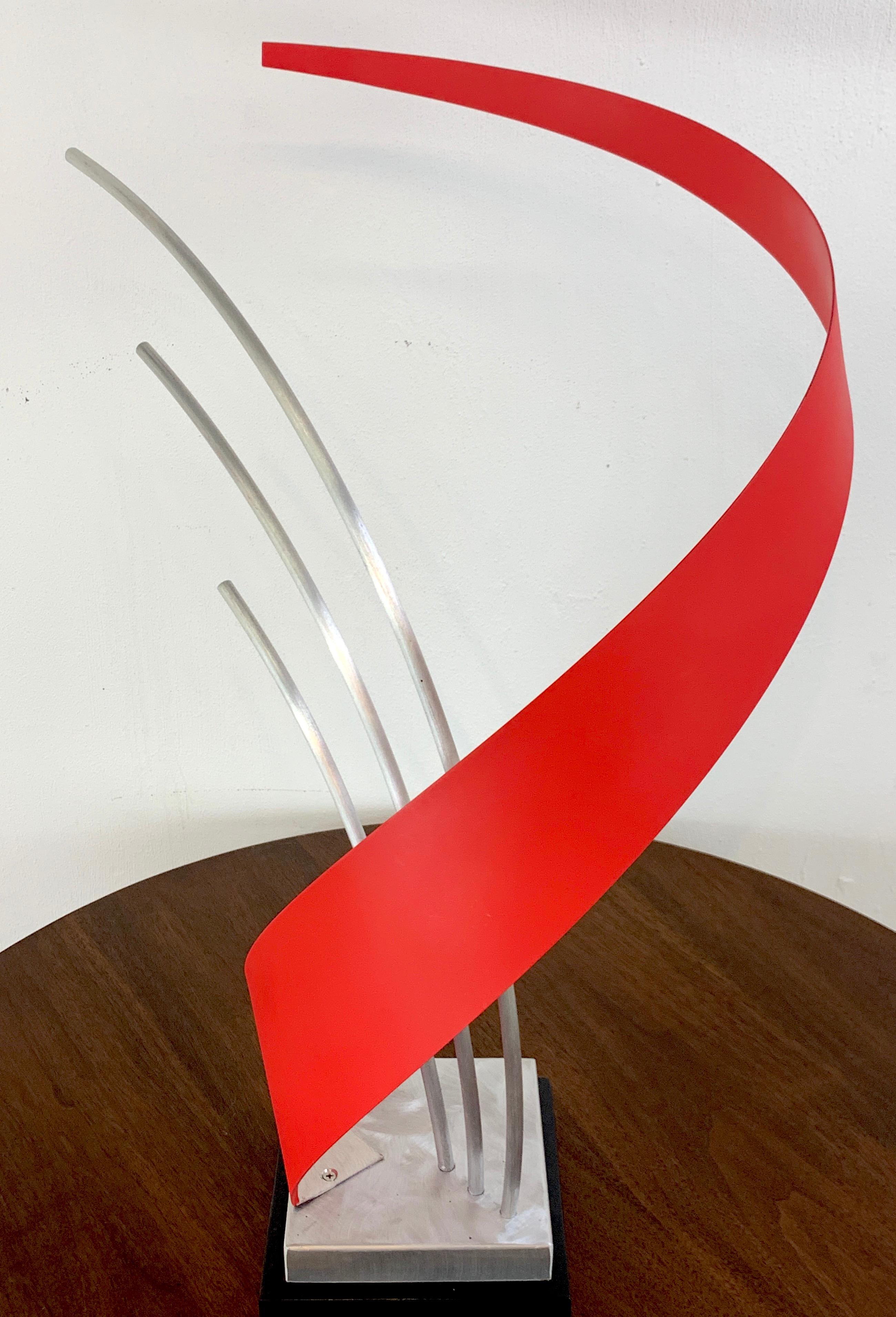 French Modern Enameled Metal Abstract Sculpture, 2nd Available For Sale 5