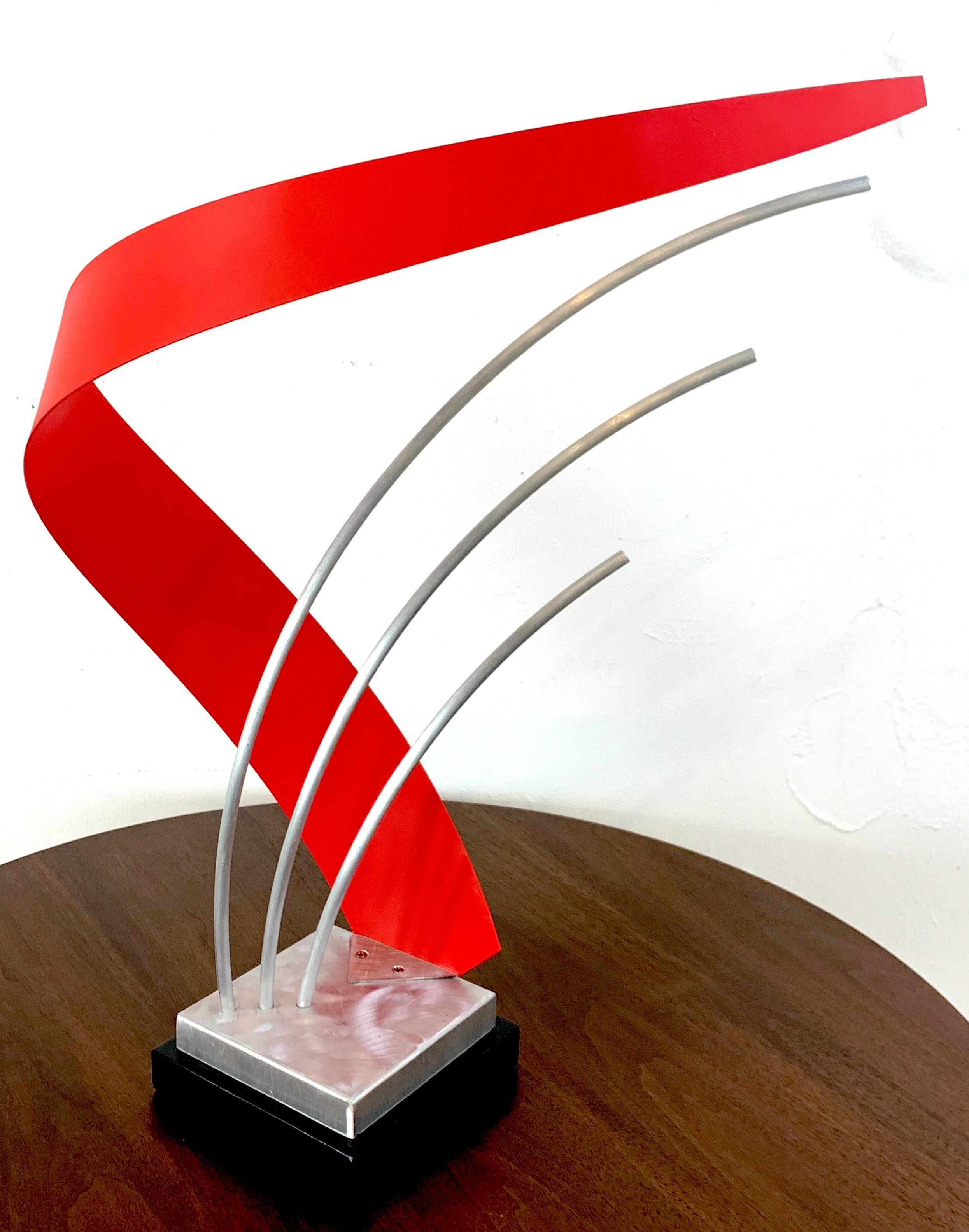 French Modern Enameled Metal Abstract Sculpture, 2nd Available For Sale 6