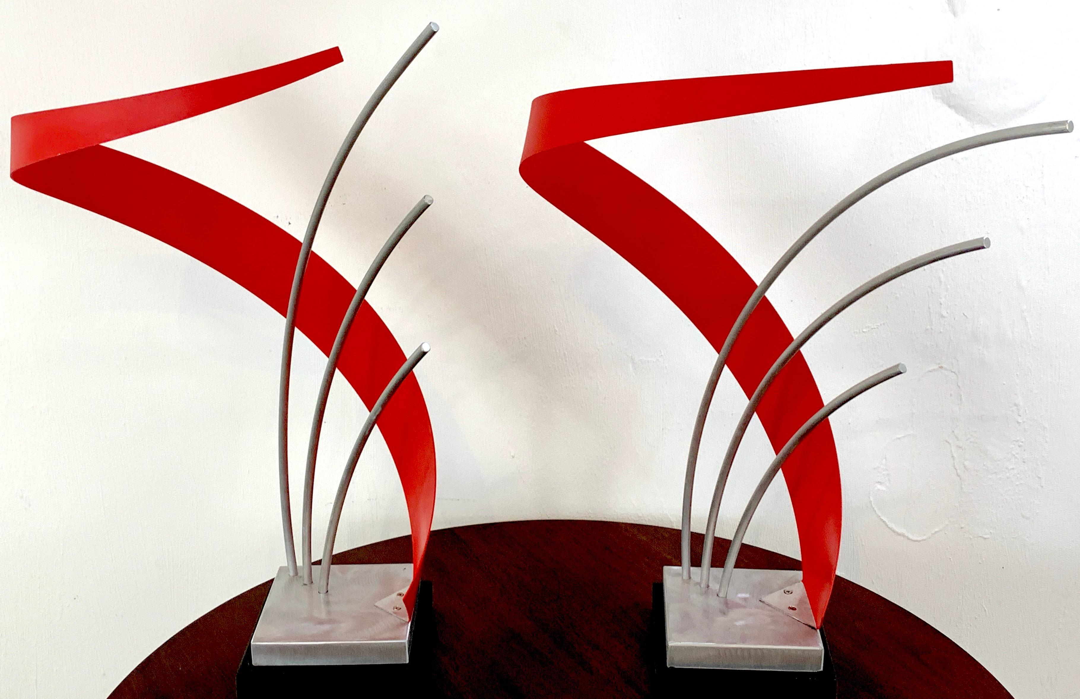 Moderne Sculpture abstraite moderne française en métal émaillé, 2e disponible en vente