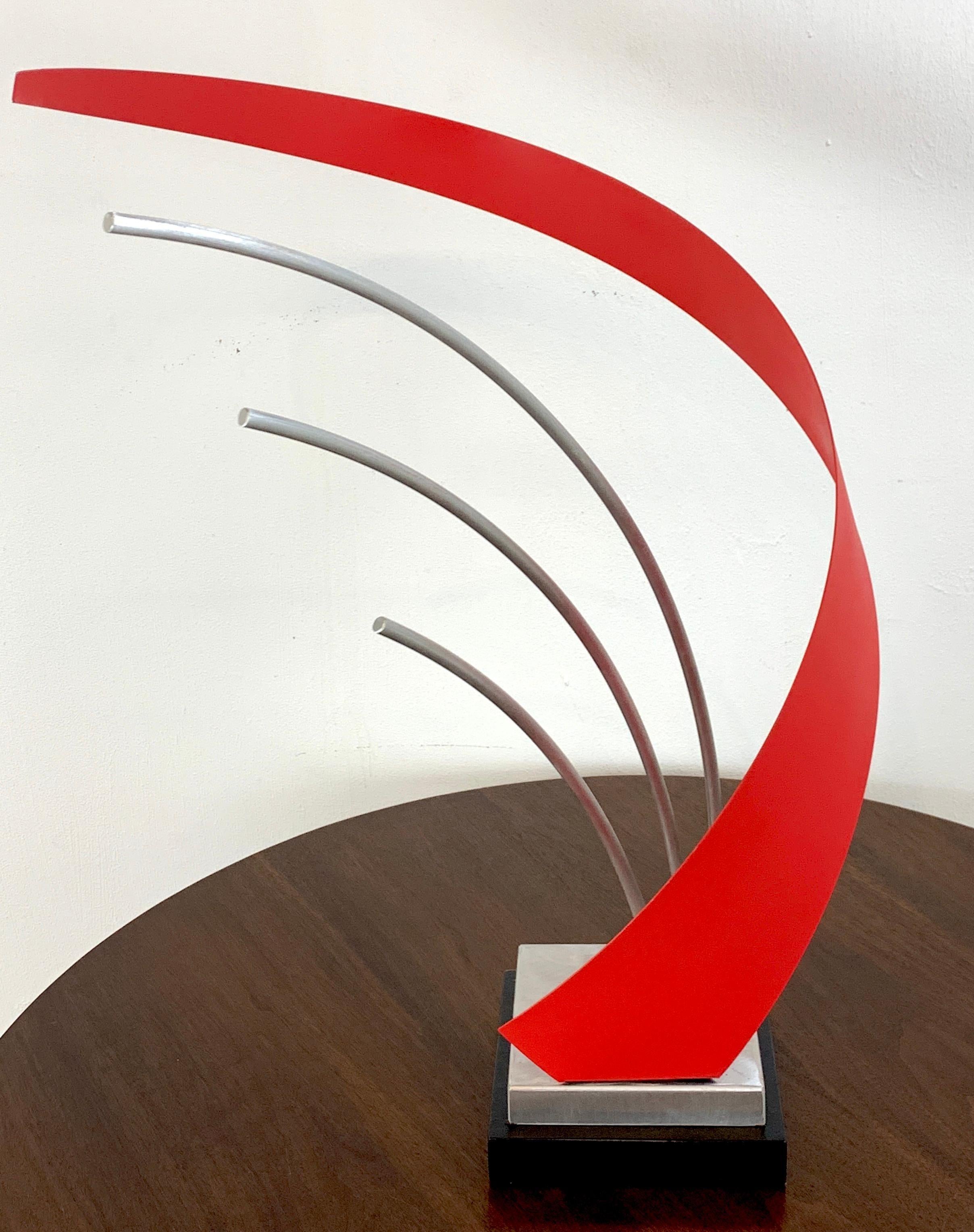 French Modern Enameled Metal Abstract Sculpture, 2nd Available In Good Condition For Sale In West Palm Beach, FL