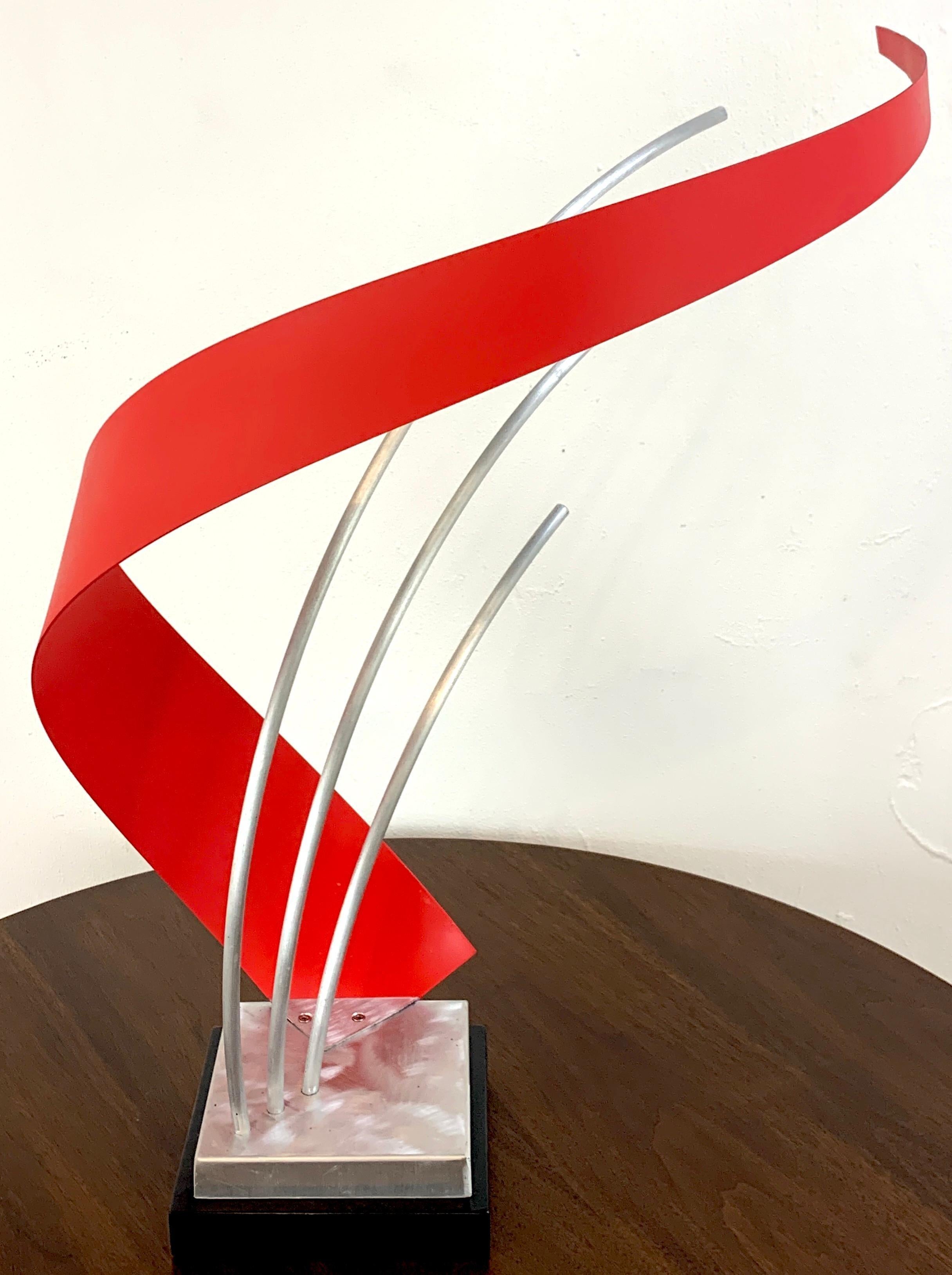 French Modern Enameled Metal Abstract Sculpture, 2nd Available For Sale 1