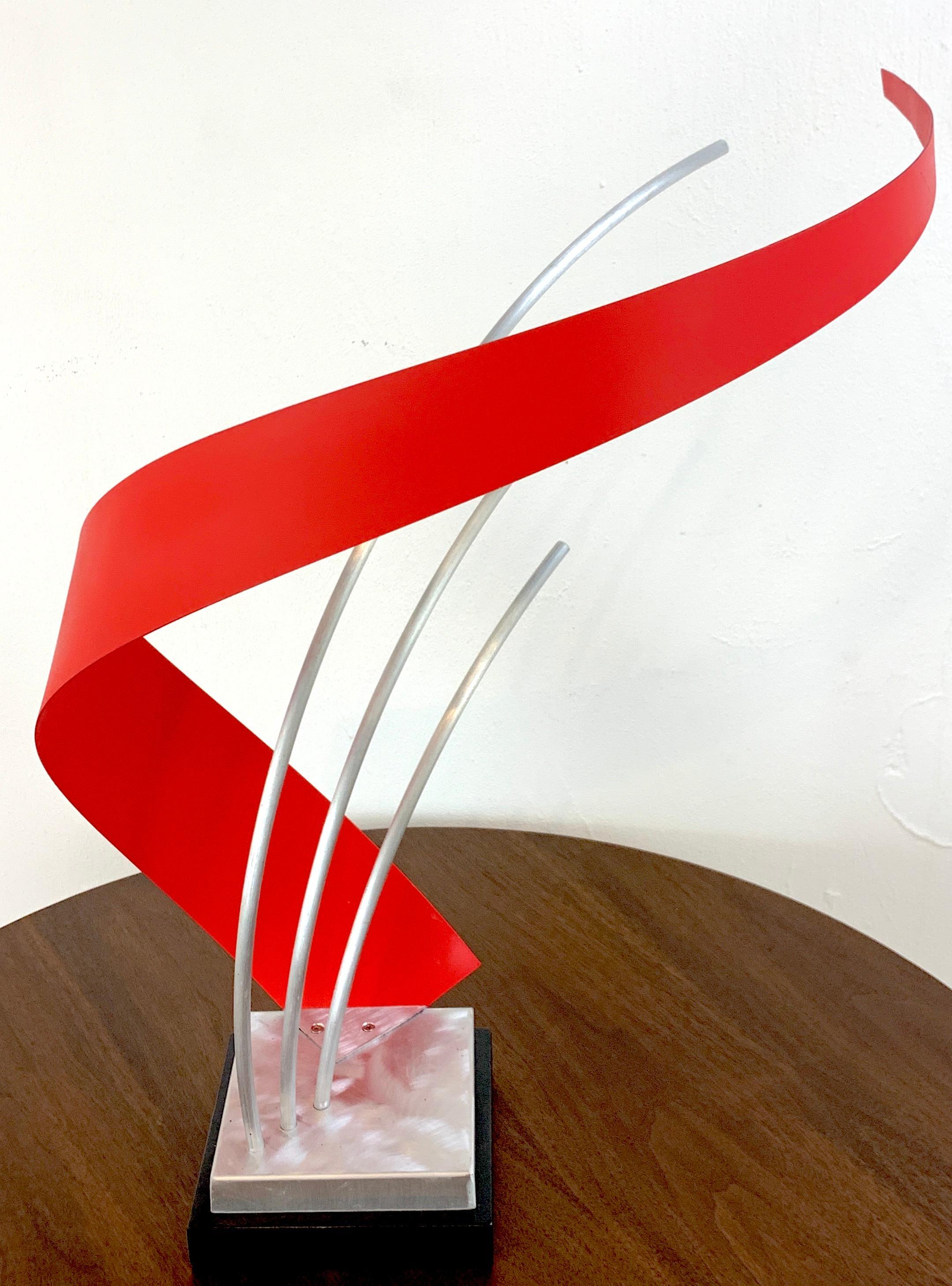 French Modern Enameled Metal Abstract Sculpture, 2nd Available For Sale 2