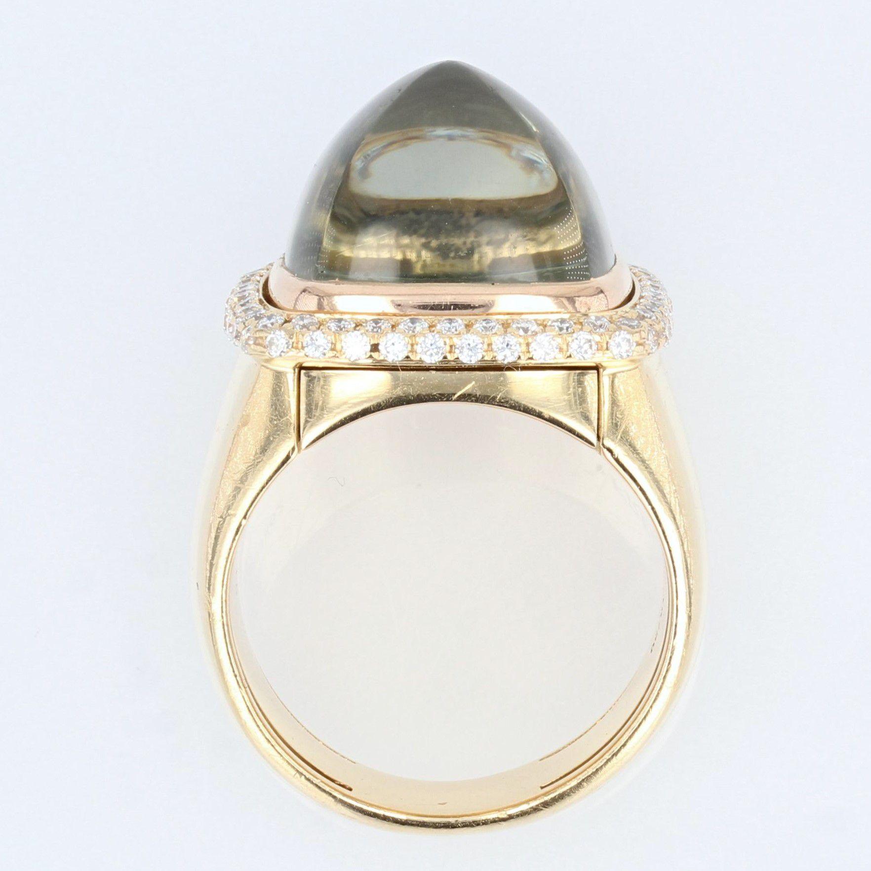 French Modern Fred of Paris Sugarloaf 18 Karat Yellow Gold Ring For Sale 11