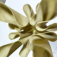 French Modern Georgia Jacob Ophélie Table Lamp, 1960s, Stone Base, Celery Shade