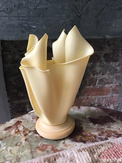 French Modern Georgia Jacob Ophelie Table Lamp, Vanilla Resin Sculptural Light