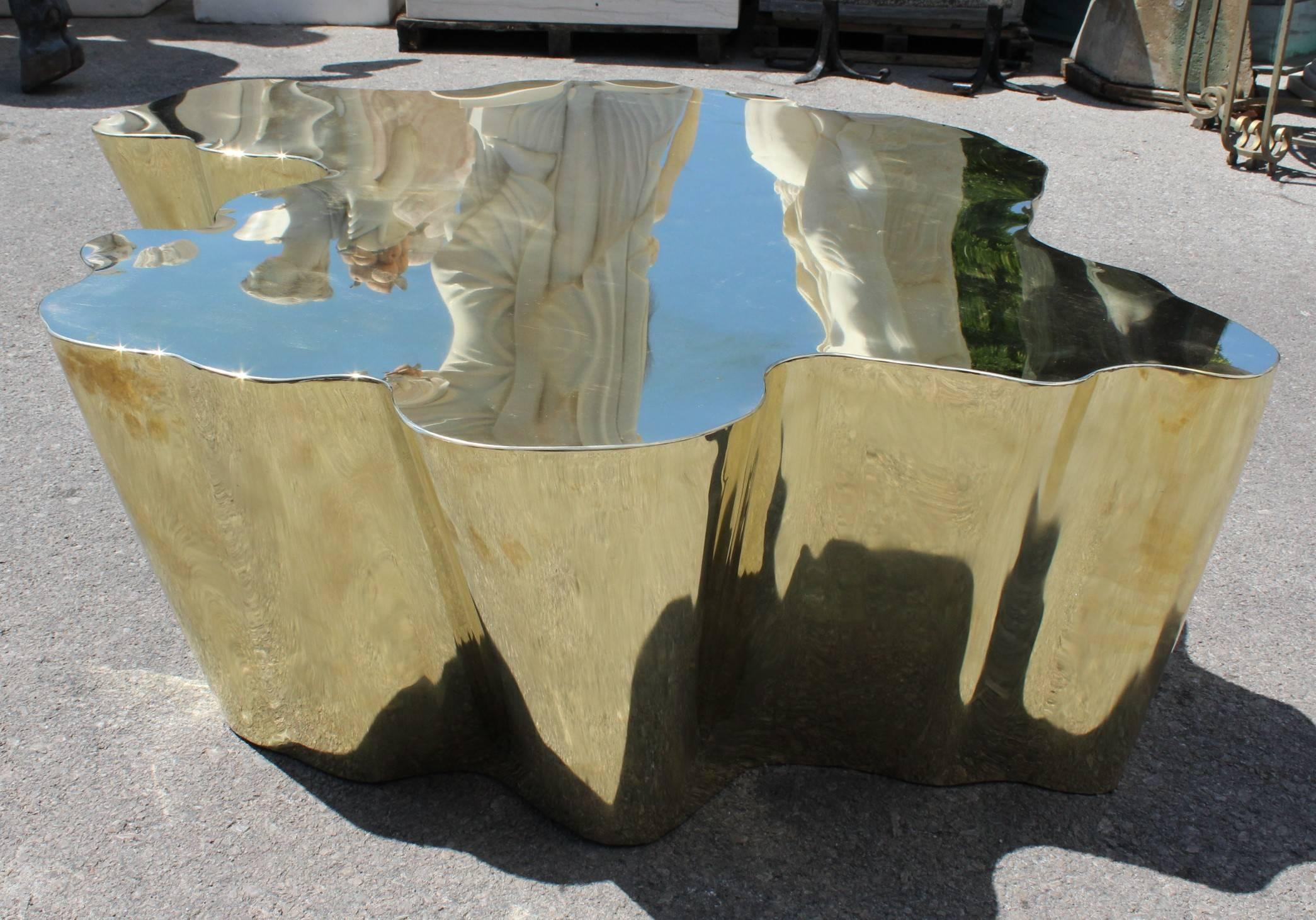 French Modern Gilded Brass Table 5