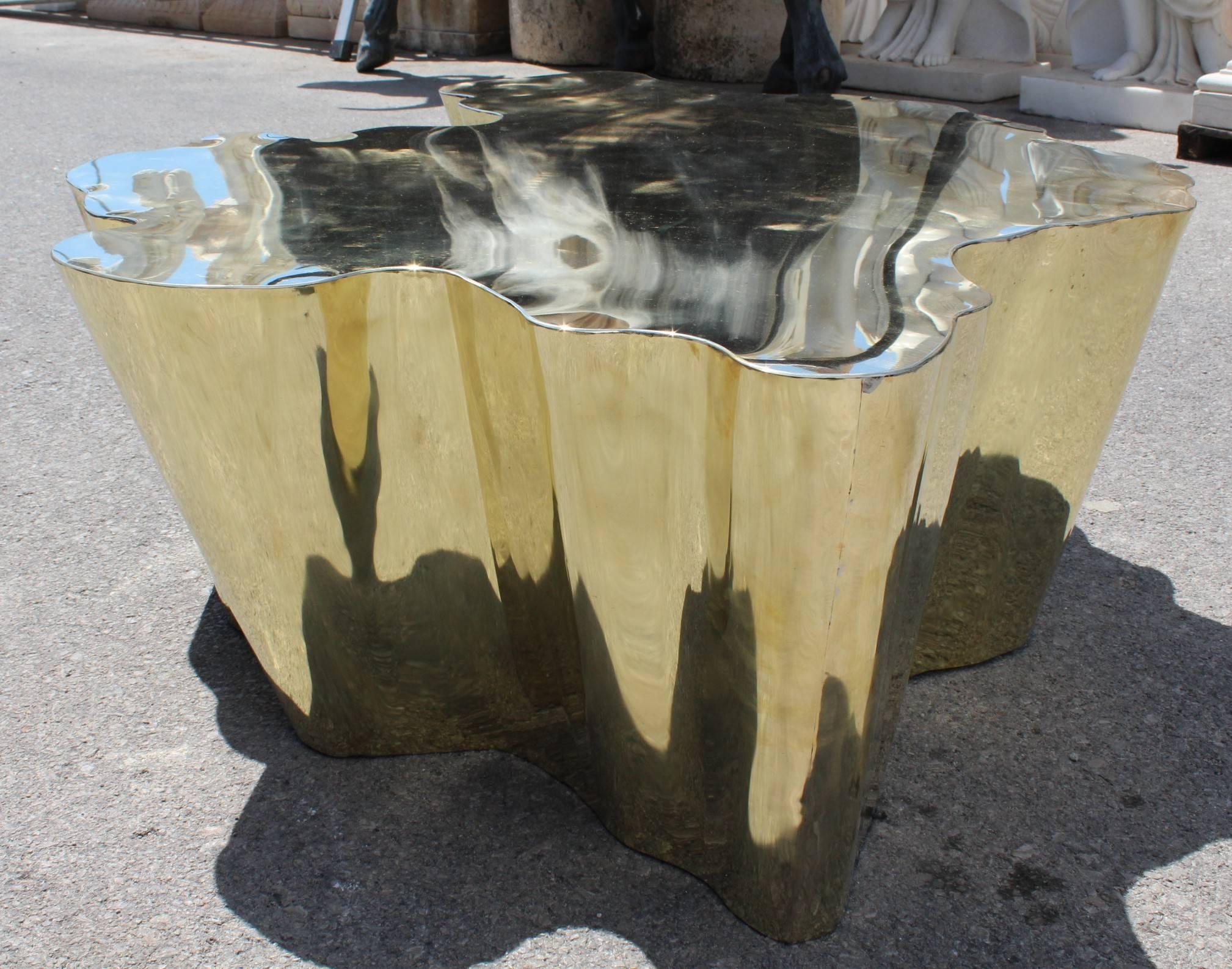 French Modern Gilded Brass Table 6