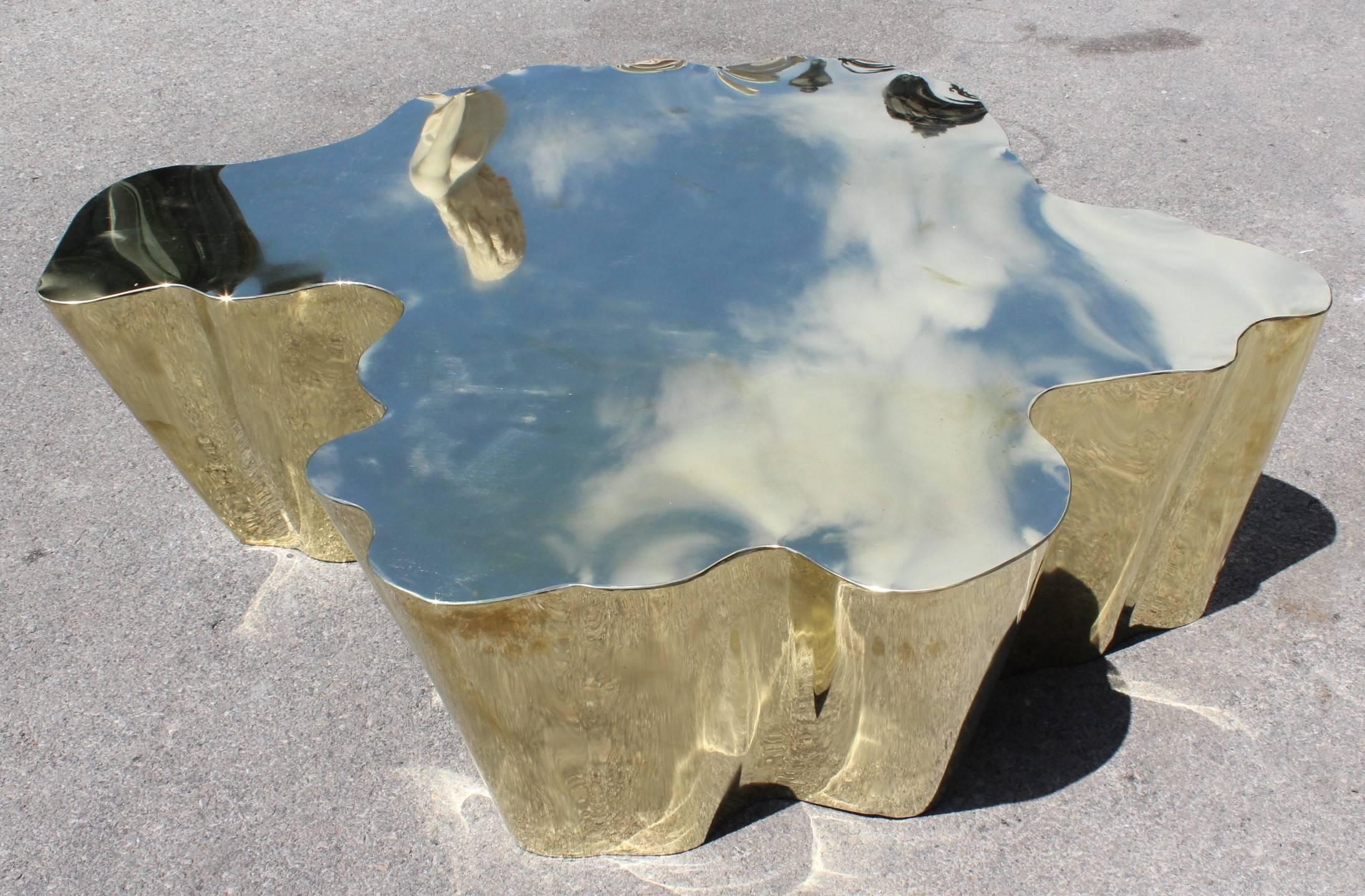 Contemporary French Modern Gilded Brass Table