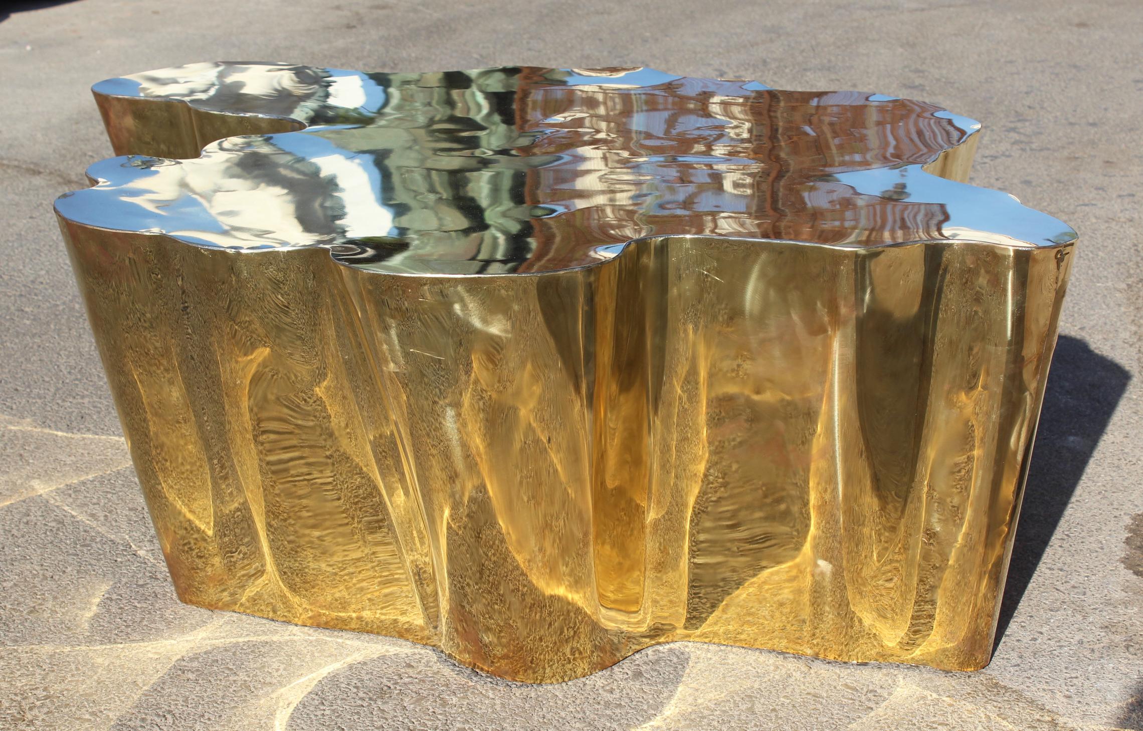 Contemporary French Modern Gilded Brass Table