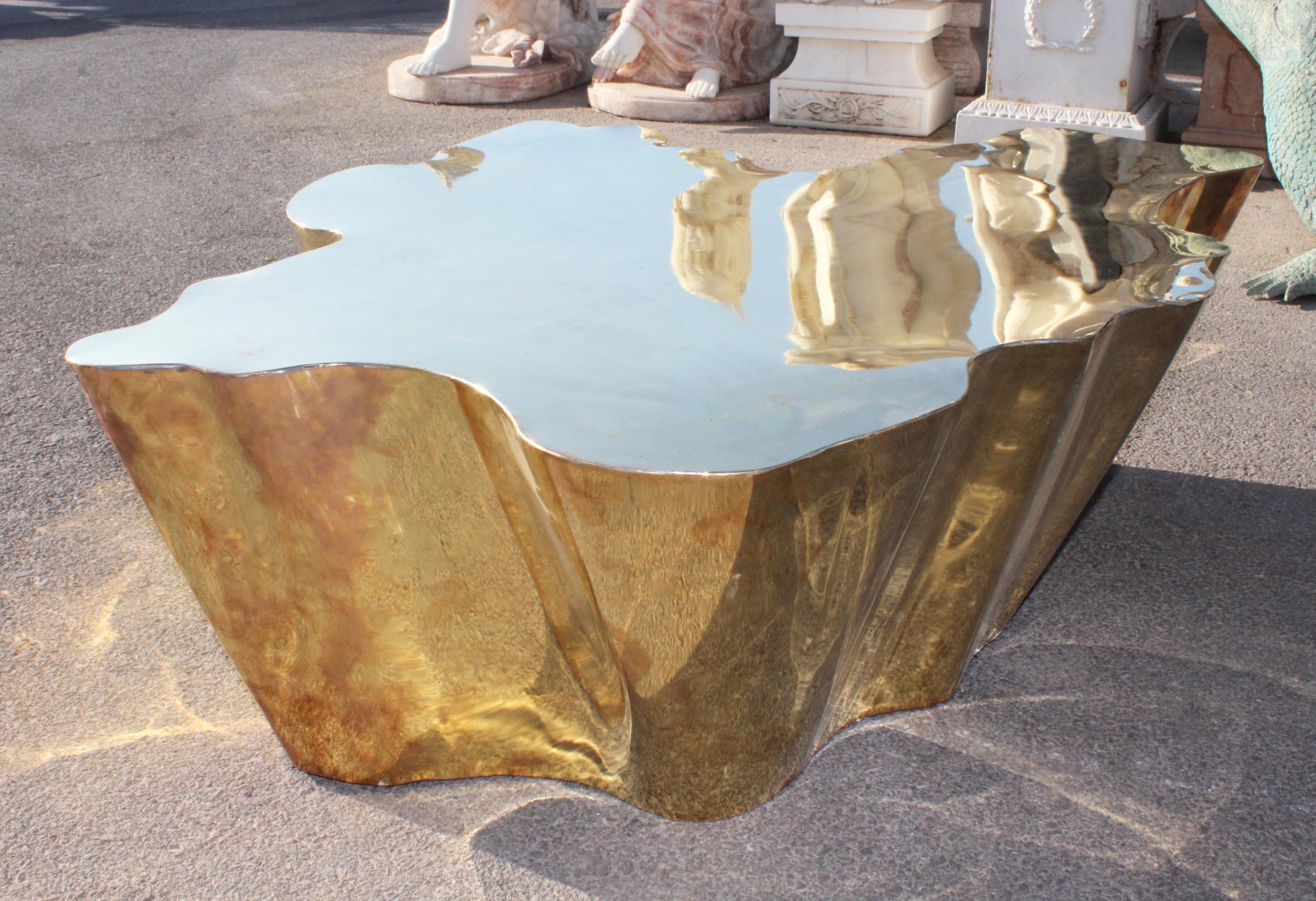Contemporary French Modern Gilded Brass Table