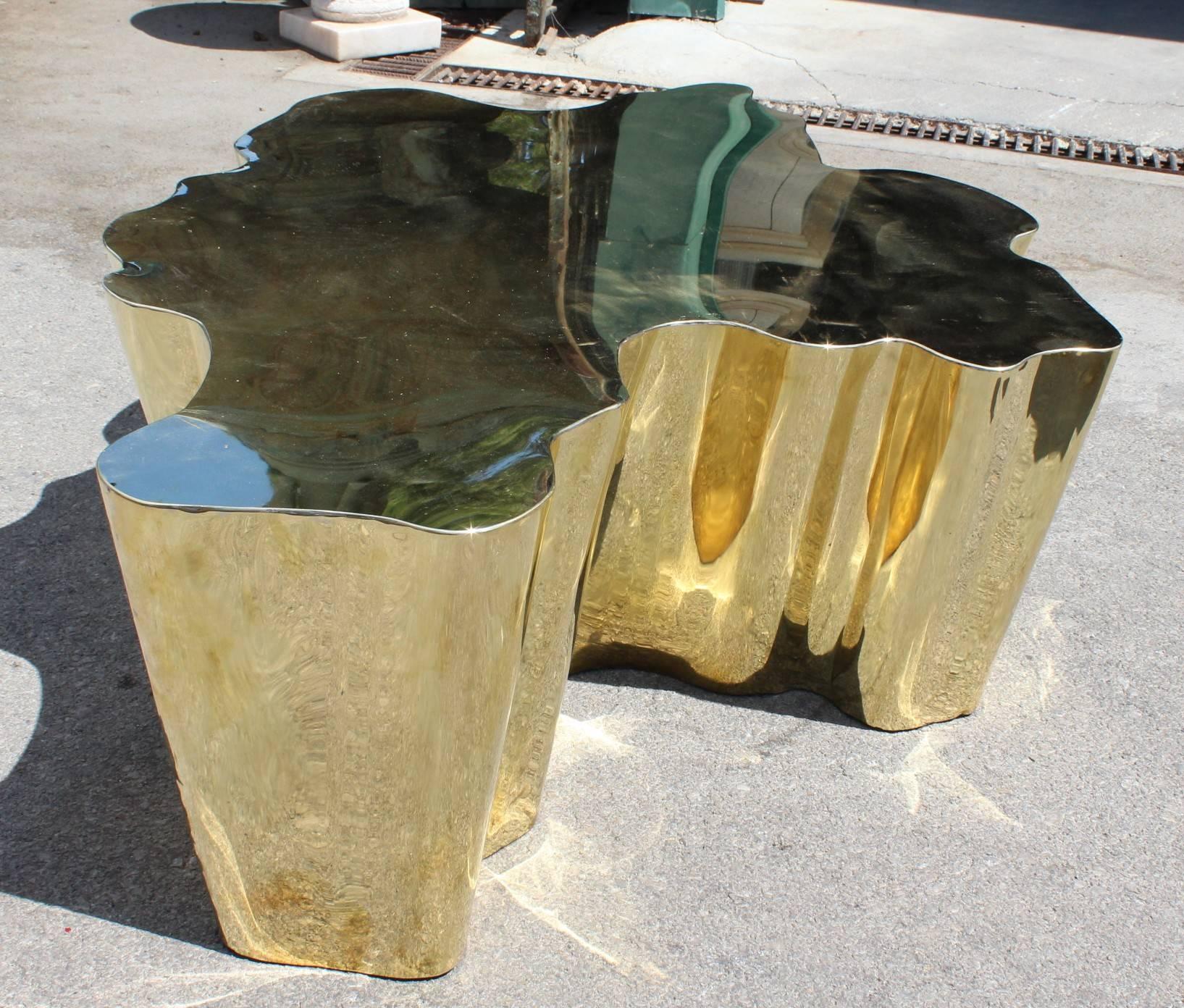 Bronze French Modern Gilded Brass Table