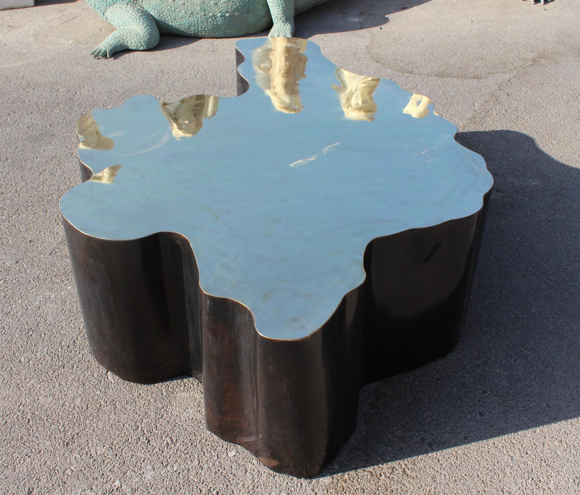 French Modern Gilded Brass Table 1
