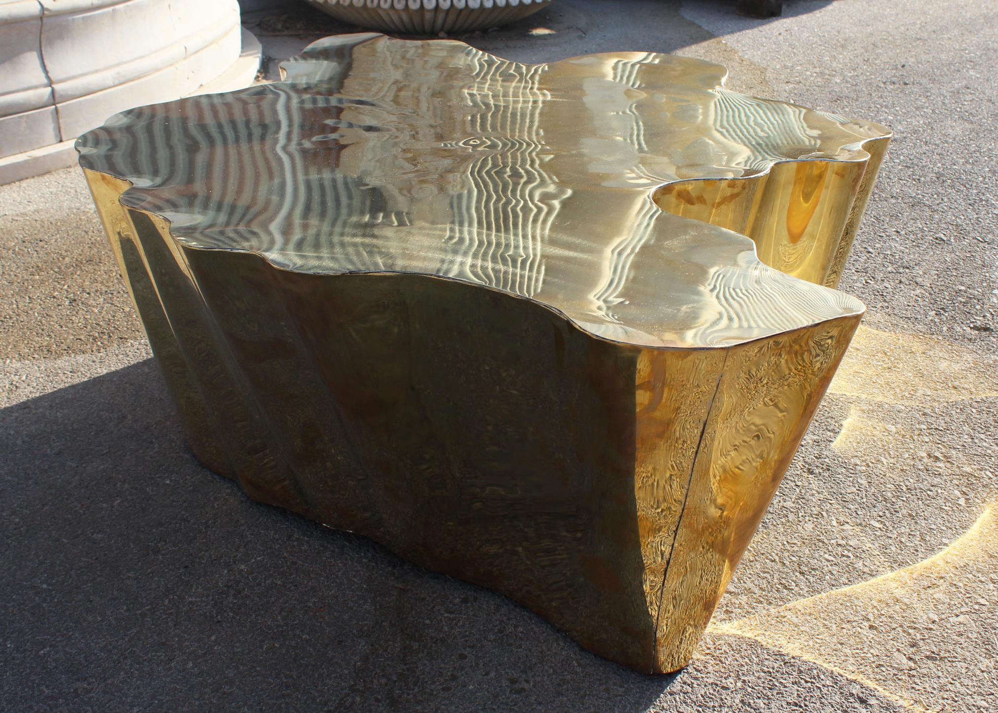 French Modern Gilded Brass Table 2