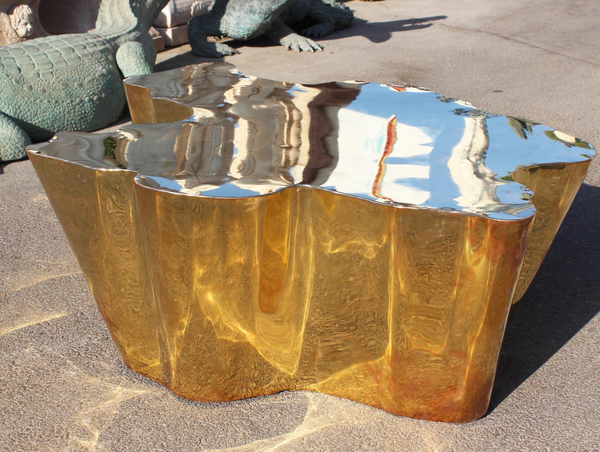 French Modern Gilded Brass Table 3