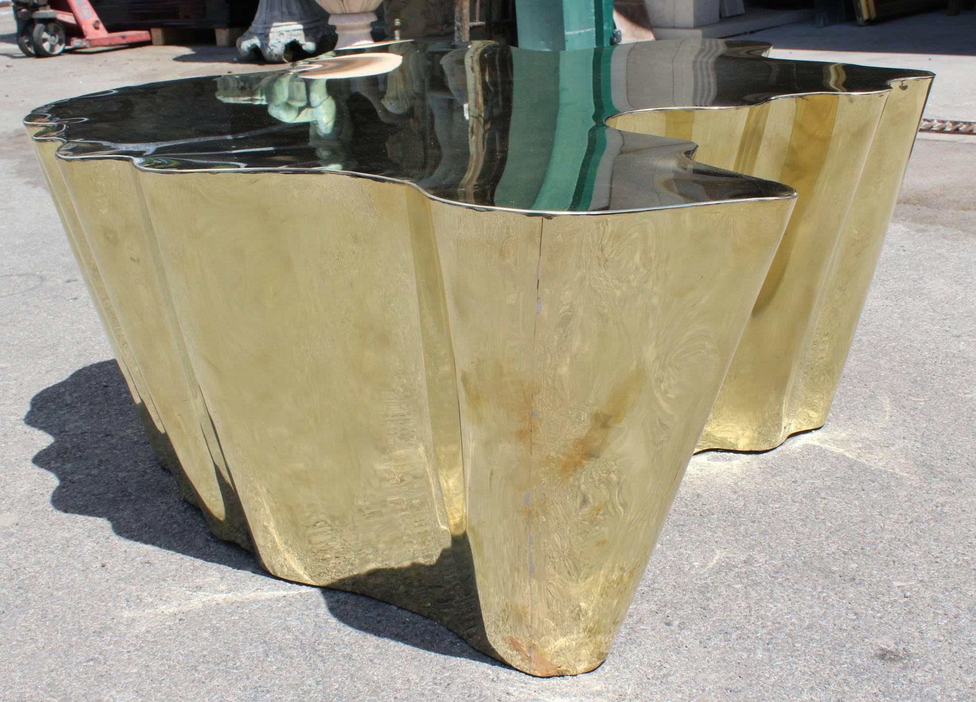French Modern Gilded Brass Table 4
