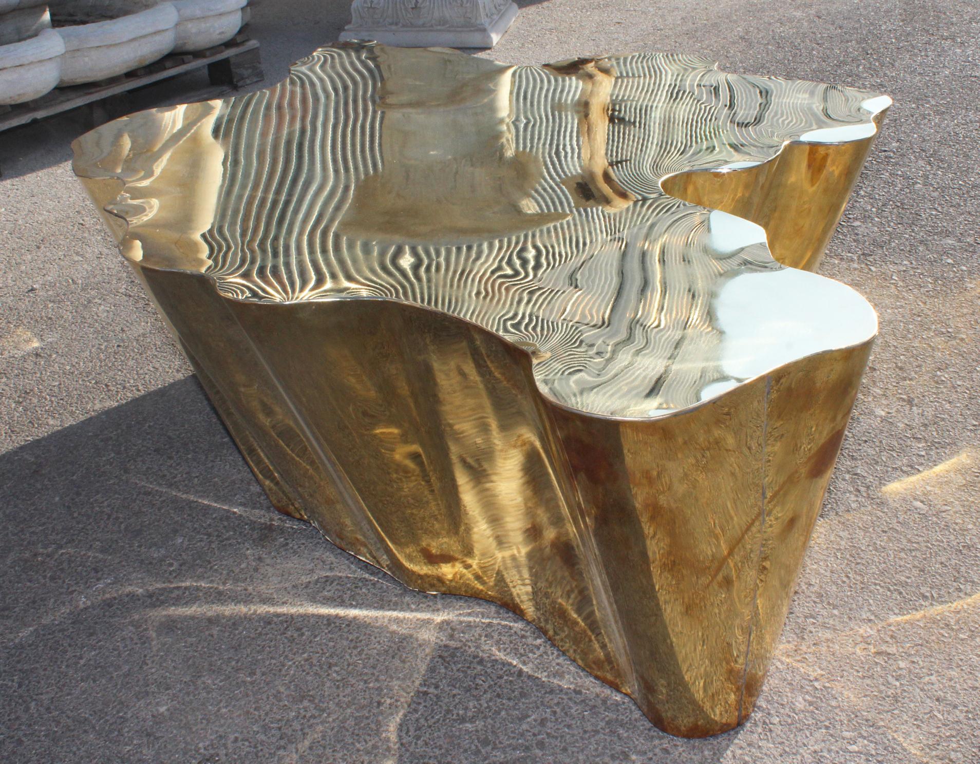 French Modern Gilded Brass Table 4