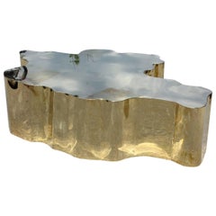 French Modern Gilded Brass Table