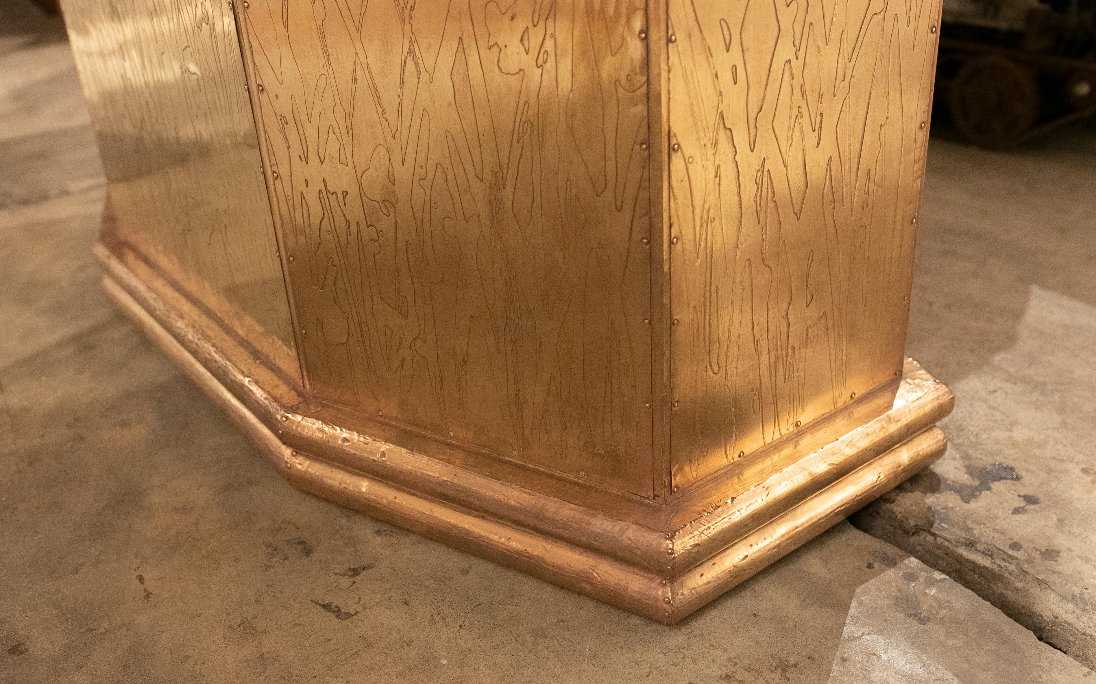 Moderner Tisch aus vergoldetem Messing der französischen Moderne in Gold und Silber im Angebot 8