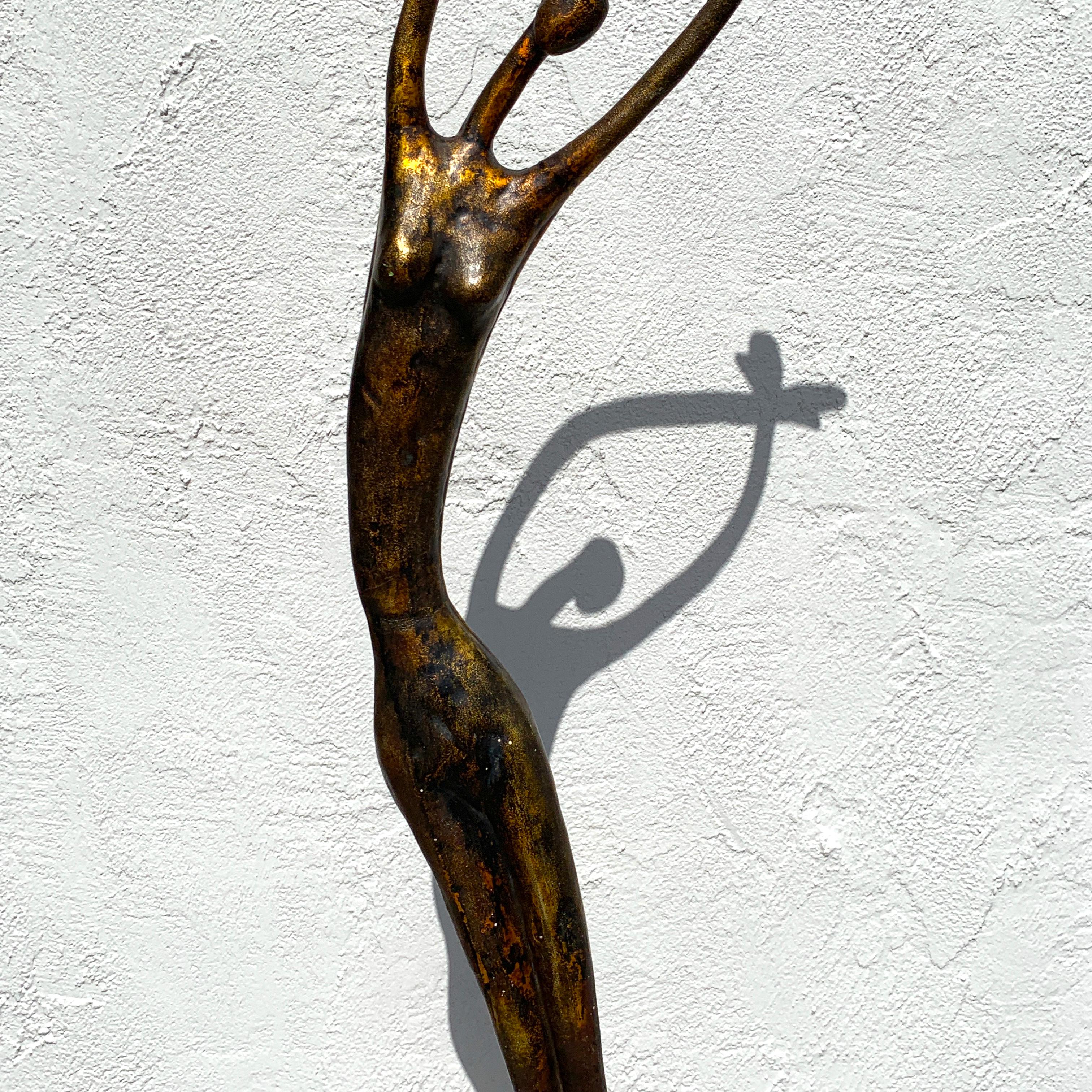 French Modern Gilt Metal Sculpture on Natural Quartz Boulder 2