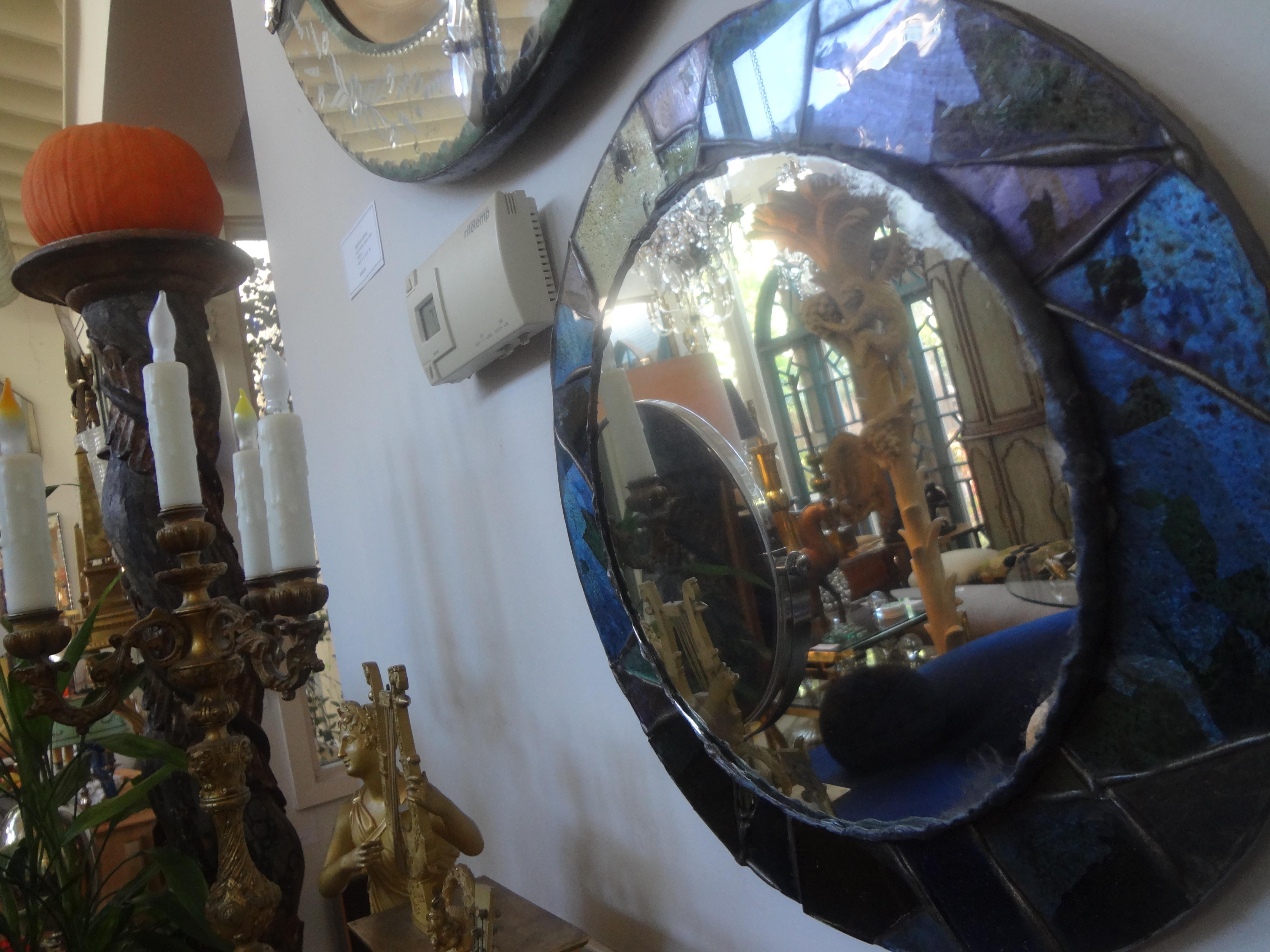 Miroir moderne français en mosaïque de verre d'après Francois Lembo en vente 2