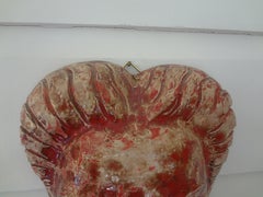 French Modern Glazed Terracotta Face Mask Sculpture