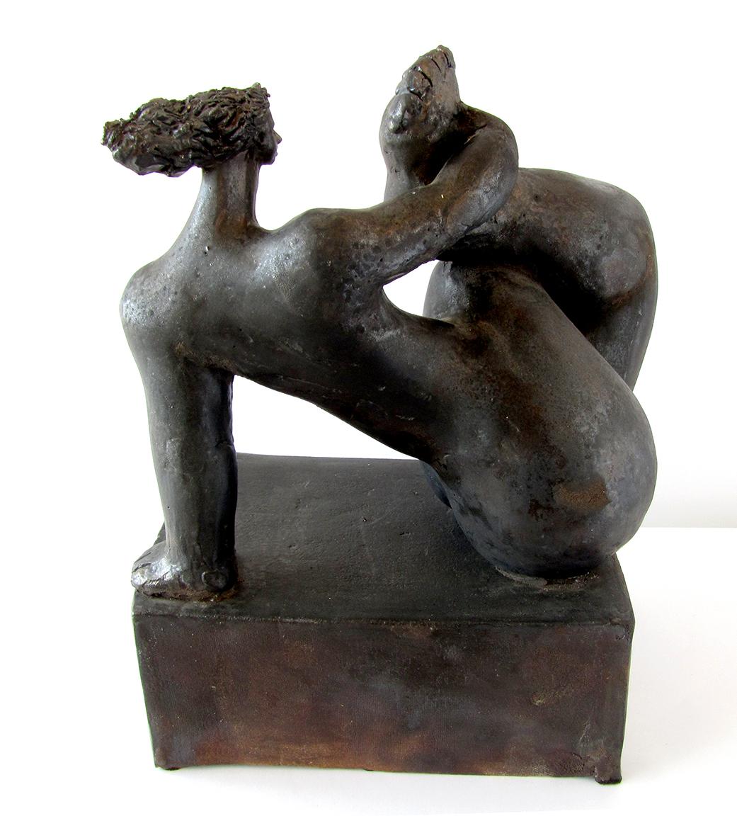 A French modern glazed terracotta figural sculpture, Michele Raymond, 2007.
 