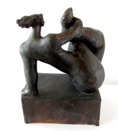 French Modern Glazed Terracotta Figural Sculpture, Michele Raymond, 2007