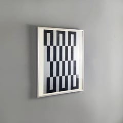 French modern Gray black white Screen-print by Julije Knifer, 1970s